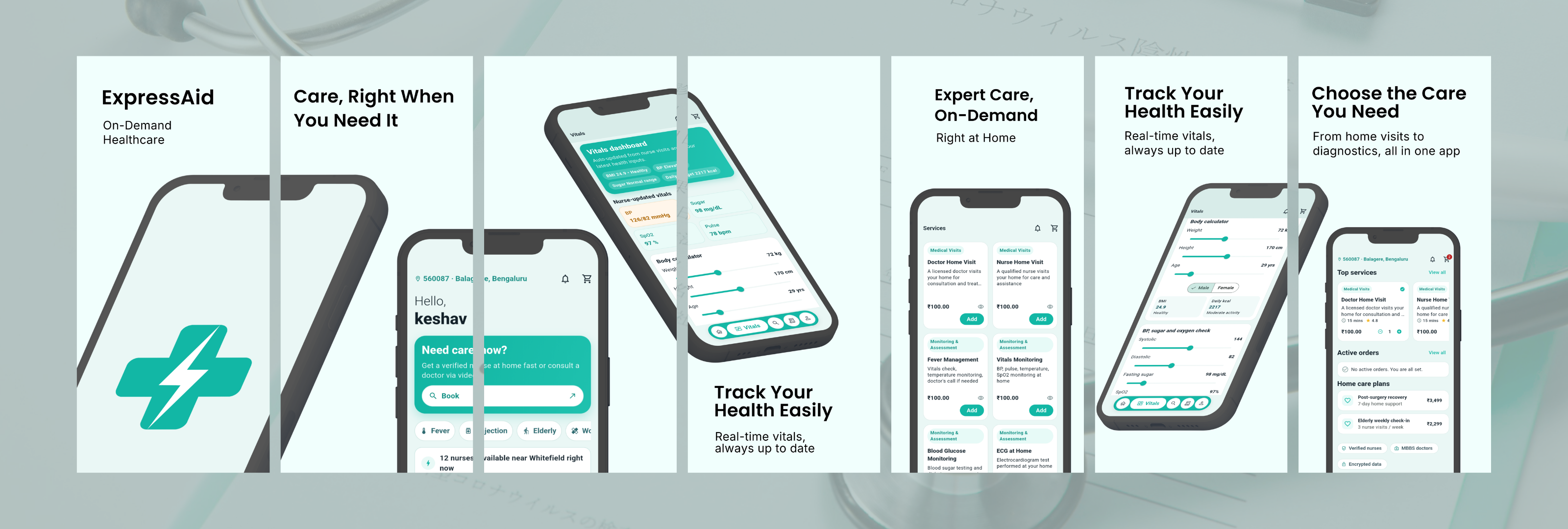 ExpressAid app mockup